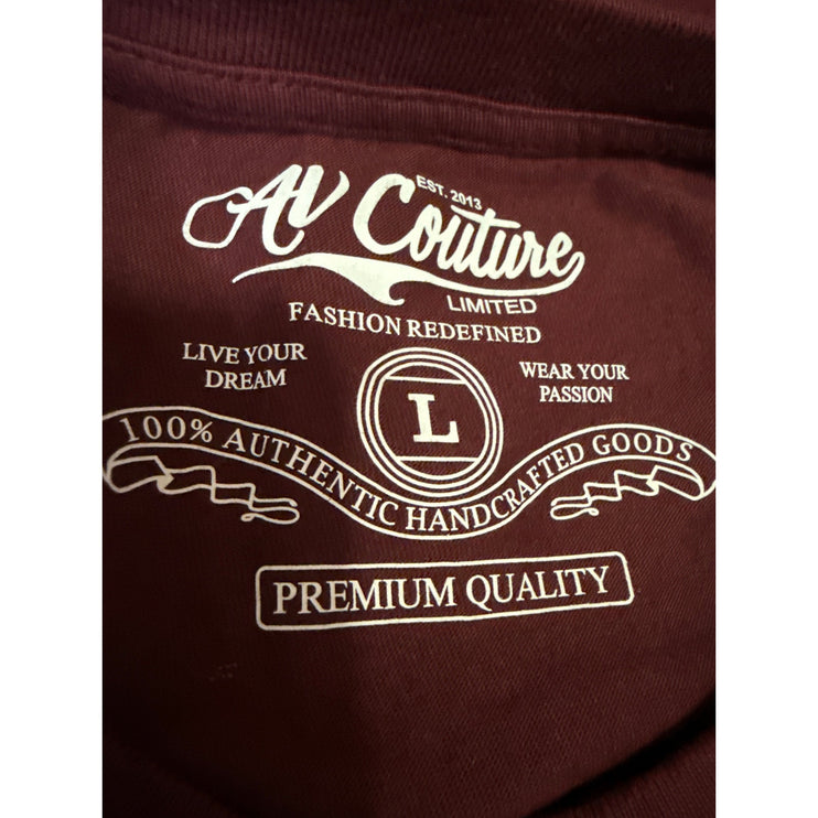 NEW AV Couture Jamaica No Problem Men's Red Short Sleeve Crew Neck T-Shirt Top L