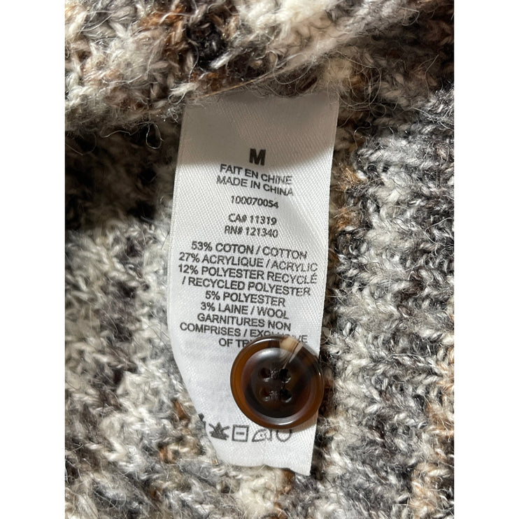 Garage Multicolor Striped Wool Button Long Sleeve Crop Cardigan Sweater Top M
