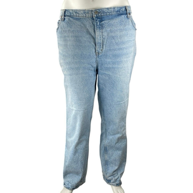 Abercrombie & Fitch The 90s Straight Women's Blue High Rise Denim Jeans Size 24