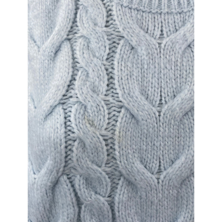 Rachel Parcell Women's Baby Blue Pastel Cable Knit Long Sleeve Sweater Top Sz L