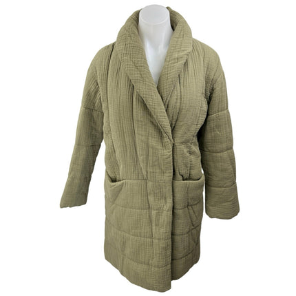 Madewell Dumont Lightspun Khaki Button Pockets Quilted Blazer Coat Jacket Sz XS