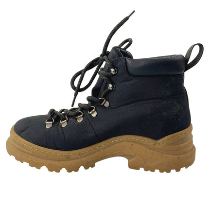 Alice + Whittles Black Lace Up Round Toe Lace Up Hiking Ankle Boots Size 7.5