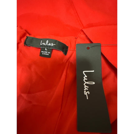 NEW Lulus Red Sleeveless Tie Bow Cami Camisole Tank Sheath Mini Dress Size L
