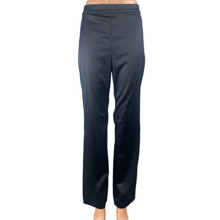 Aritzia Ten by Babaton Women's Black Satin Straight Leg Trousers Dress Pants 10