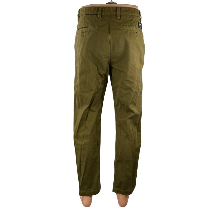 Levi's Dark Men's Green Twill High Rise Straight Chino Trousers Dress Pants 32