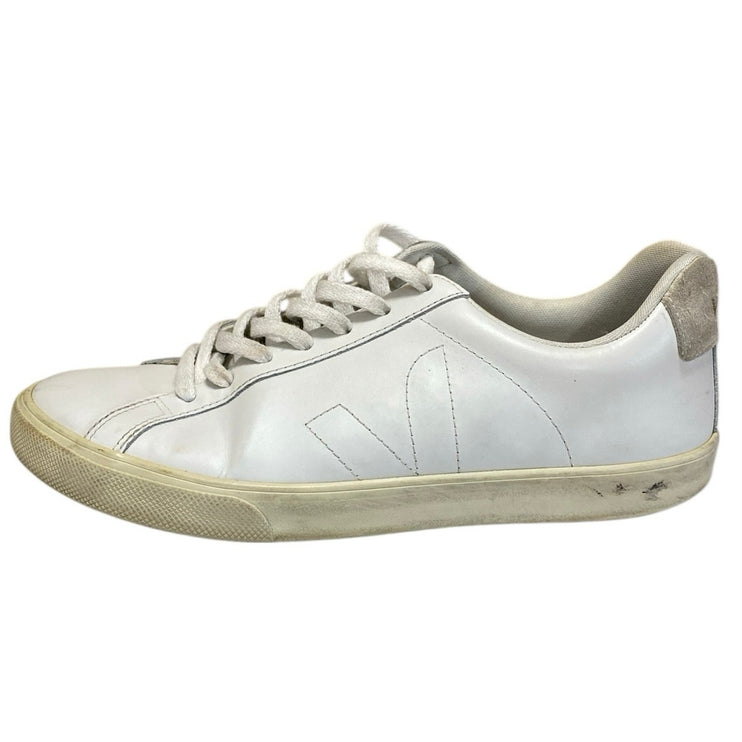 Veja Esplar Women White Leather Lace Up Low Top Athletic Sneakers Shoes Size 9.5