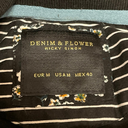 Denim & Flower Ricky Singh Men's Black Short Sleeve Collared Polo Shirt Top Sz M
