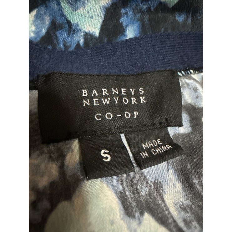 Barney's New York Co-Op Navy Blue Floral Button Up Cardigan Sweater Top Size S
