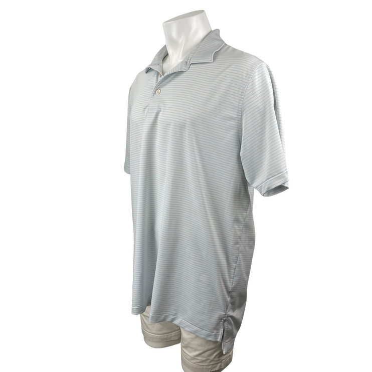 Peter Millar Daybreak Performance Stripe Short Sleeve Athletic Polo Shirt Top XL
