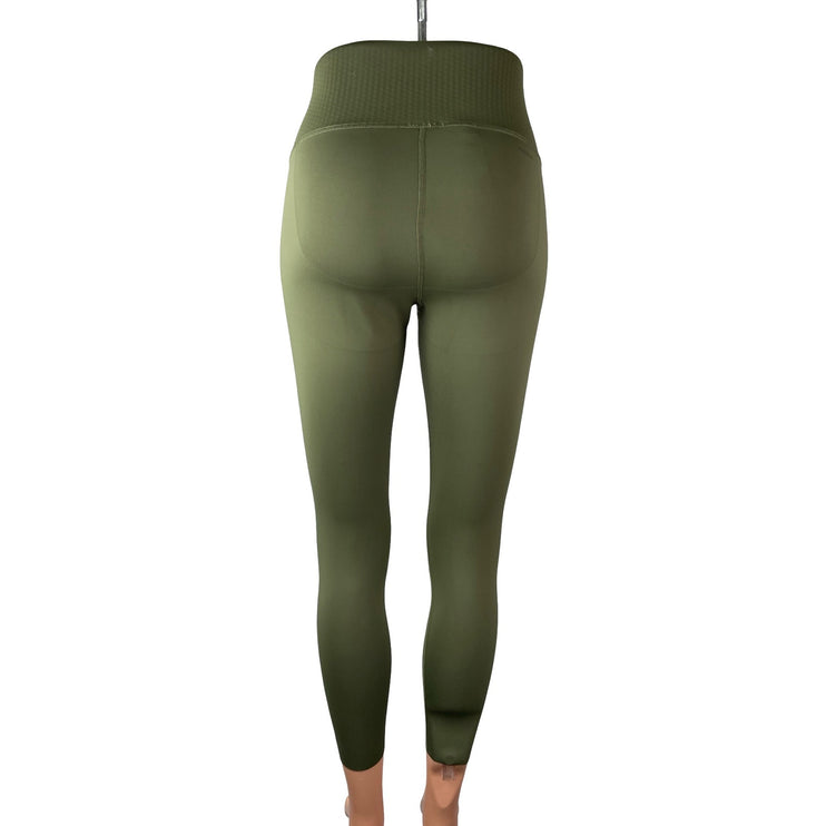 Adidas Women's Green High Rise Tight Fit Yoga Workout Athletic Leggings Pants 0