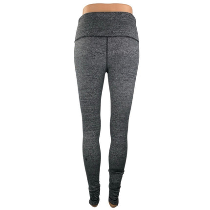 Lululemon Women's Black Gray Mid Rise Yoga Workout Athletic Leggings Pants Sz 6