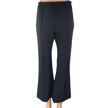 Adam Lippes Women's Black High Waist Flared Bootcut Trousers Dress Pants Size S