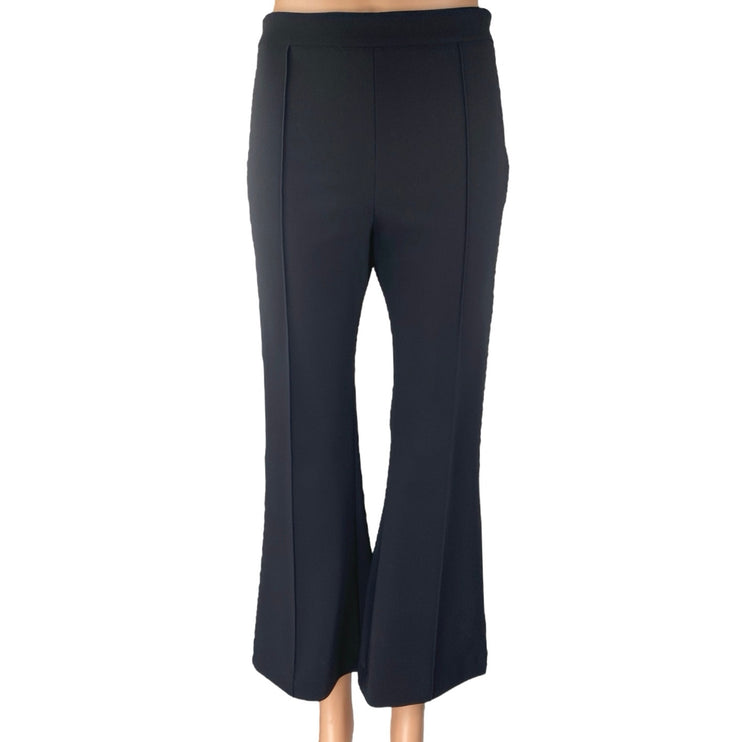 Adam Lippes Women's Black High Waist Flared Bootcut Trousers Dress Pants Size S