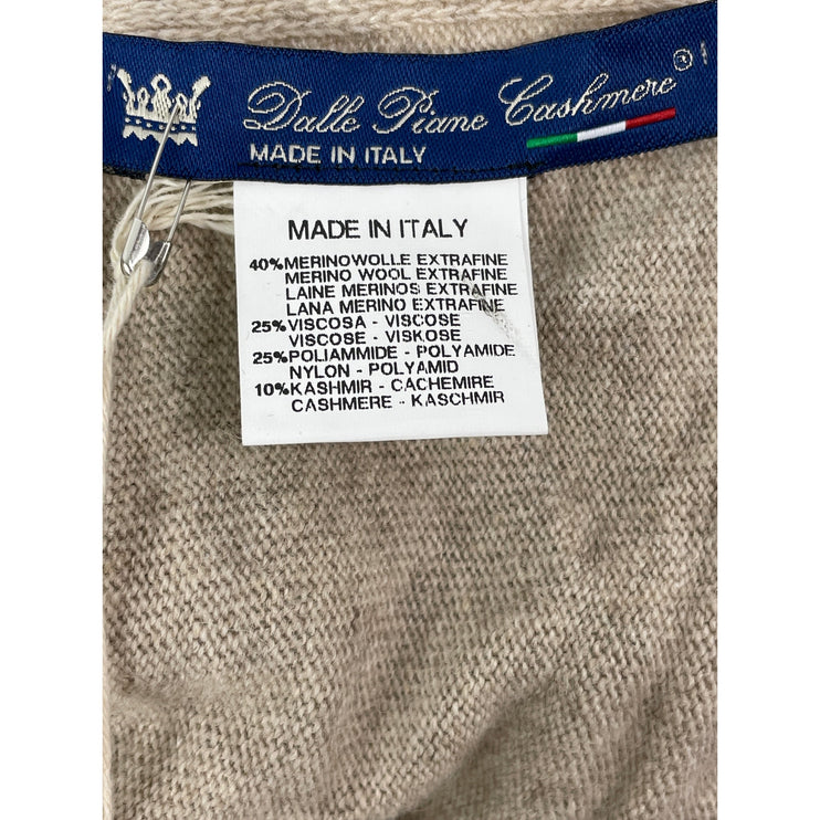 NEW Dalle Piane Cashmere Wool Beige Winter Snow Warmer Shawl Wrap Neck Scarf OS