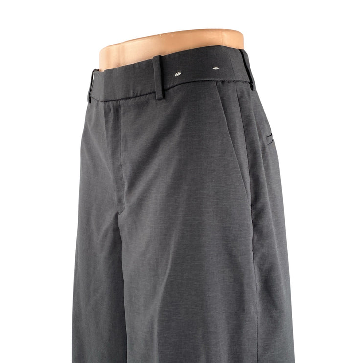 Uniqlo Women's Gray High Waisted Pleated Baggy Wide Leg Trousers Dress Pants M