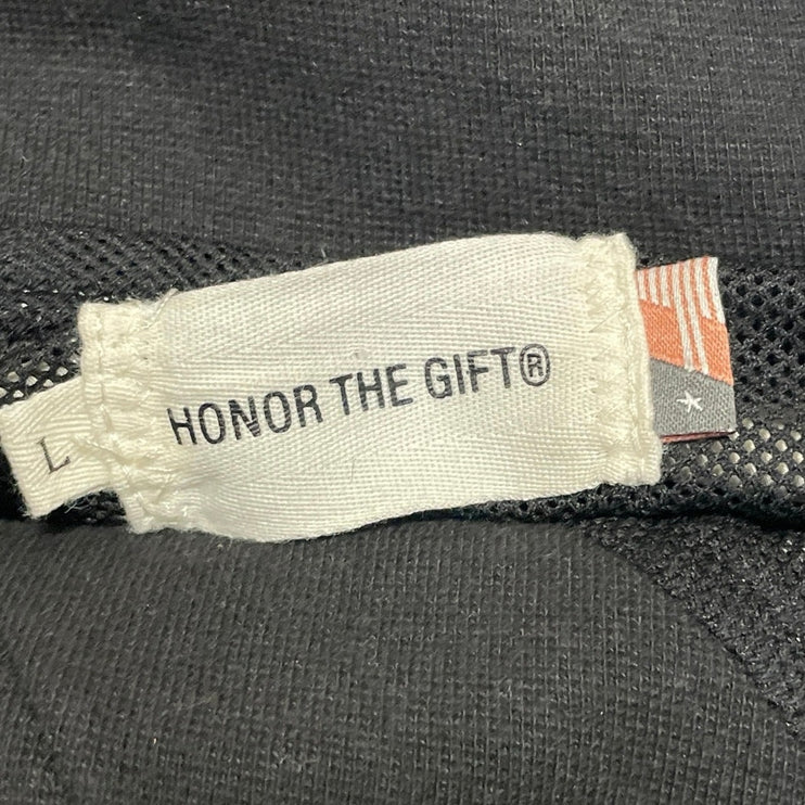 Honor The Gift Brushed Poly Track Black White Long Sleeve Anorak Coat Jacket L