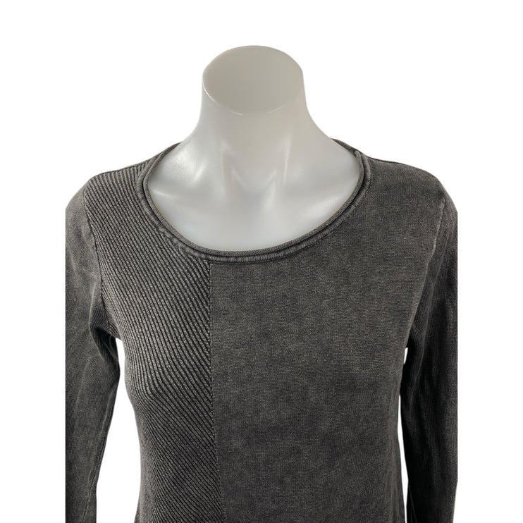 M. Rena Women's Black Washed Asymmetric Long Sleeve Tunic Blouse Top Size S