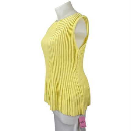 PrettyLittleThingYellow Sleeveless Rib Knit Boat Neck Peplum Tank Top Size 3XL