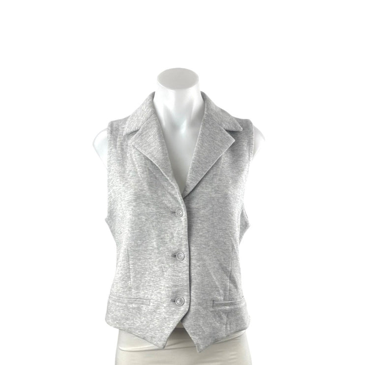 Greyson Gray Collared Sleeveless Button Down Tank  Cardigan Sweater Vest Top M