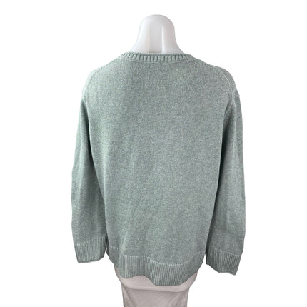 Ella Moss Women's Green Knit Long Sleeve Crew Neck Pullover Sweater Top Size S