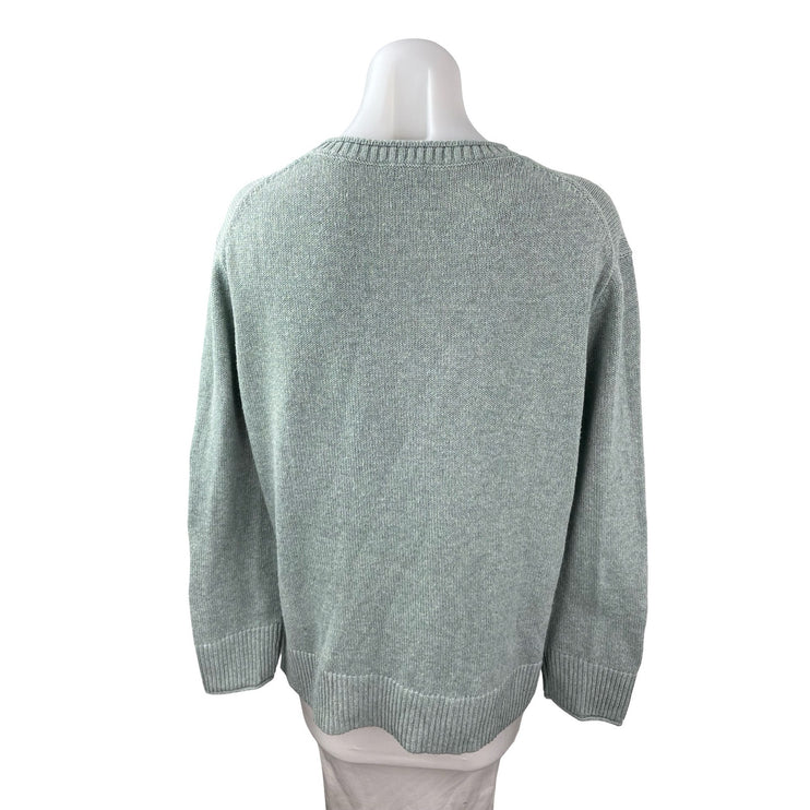 Ella Moss Women's Green Knit Long Sleeve Crew Neck Pullover Sweater Top Size S