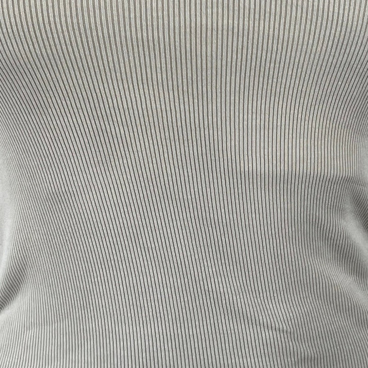 Zara Women's Beige Ribbed Knit Crew Neck Long Sleeve T Shirt Tee Top Size S