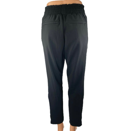 Zara Women's Black High Waisted Drawstring Tapered Trousers Casual Pants Size L