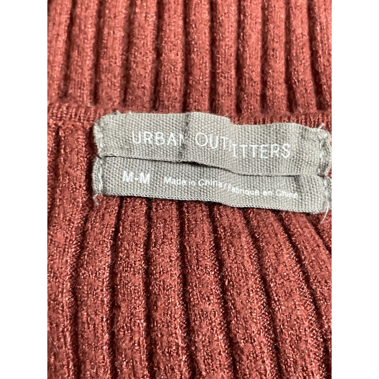 Urban Outfitters Brown Ribbed Knit Long Sleeve Bustier Corset Crop Top Size M