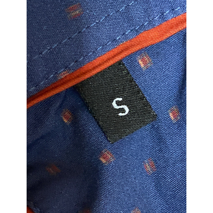 Luchiano Visconti Maroon Floral Striped Long Sleeve Button Down Shirt Top Size S