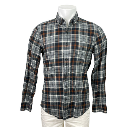 American Eagle Outfitters Men's Black Gray Long Sleeve Plaid Button Up Shirt S