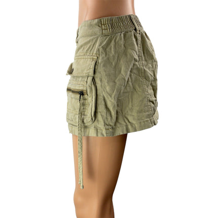 Urban Outfitters BDG Womens Khaki Zip Pockets Utility Cargo Mini Skirts Size SP