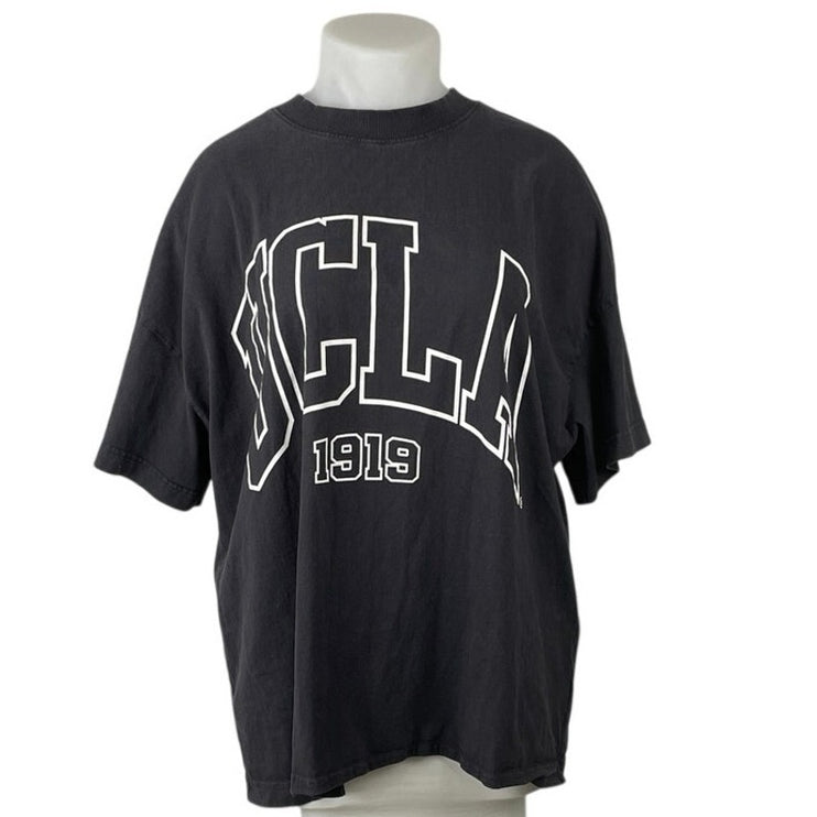H&M UCLA 1919 Oversized Black Graphic Short Sleeve Baggy Boxy Tee T-Shirt Top XL