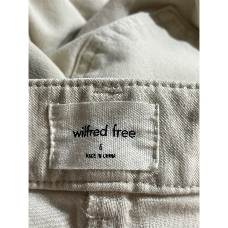 Aritzia Wilfred Free Women's Beige High Rise Wide Leg Baggy Trousers Pants Sz 6