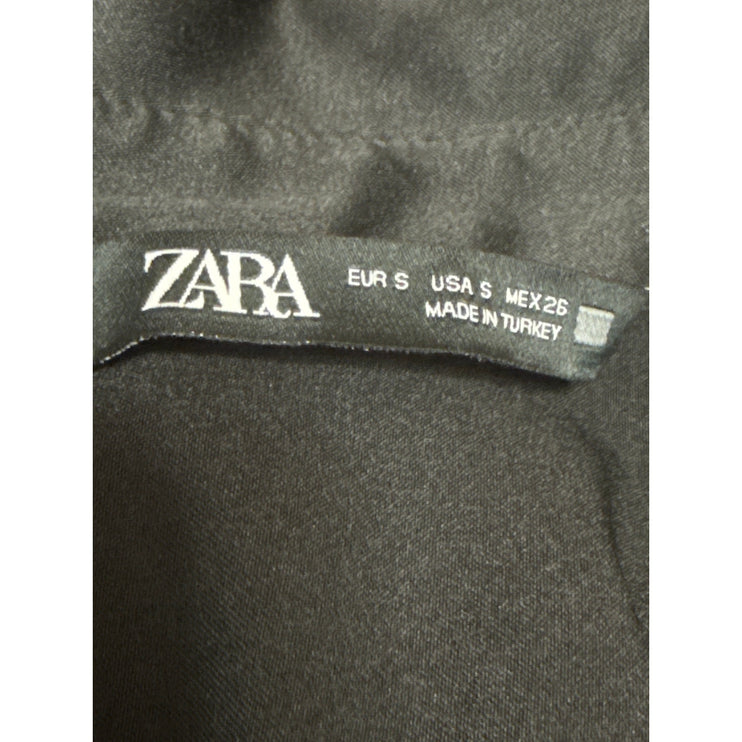 Zara Women's Black Long Sleeve Button Down Shirt Blouse Bodysuit Top Size S