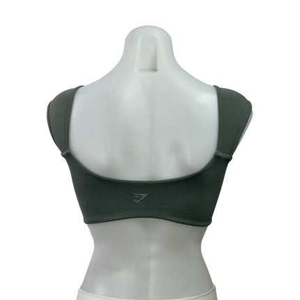 Gymshark Soft Sculpt Green Cap Sleeve Bralette Athletic Sports Bra Crop Top S
