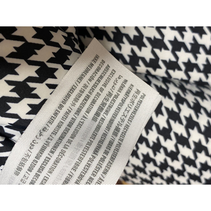 Hollister Women's Black White Houndstooth Long Sleeve Puffer Coat Jacket Size S