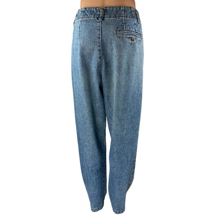 Gap Women's Blue High Waisted Pleated Baggy Tapered Leg Denim Jeans Pants 9/10