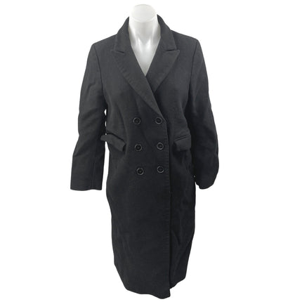 Sandro Womens Black Double Breasted Collar Long Sleeve Trench Overcoat Jacket 8