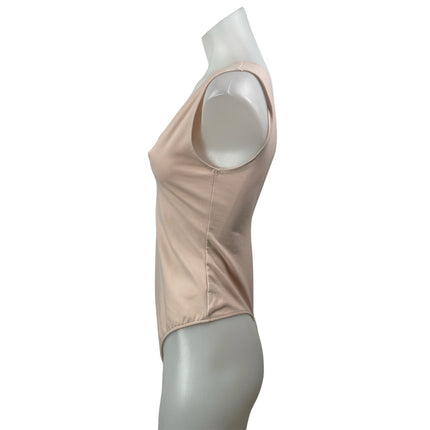 Free People Intimately Pink Nude Sleeveless Plunge V-neck Tank Bodysuit Top Sz M