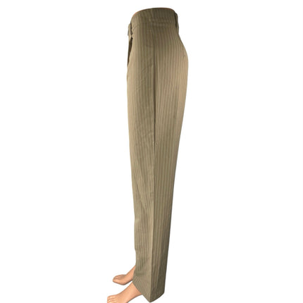 Princess Polly Women's Brown Tan Striped Pleated Straight Trousers Dre Brie Princess Polly Women's Brown Tan Striped Pleated Straight Trousers Dre Brie