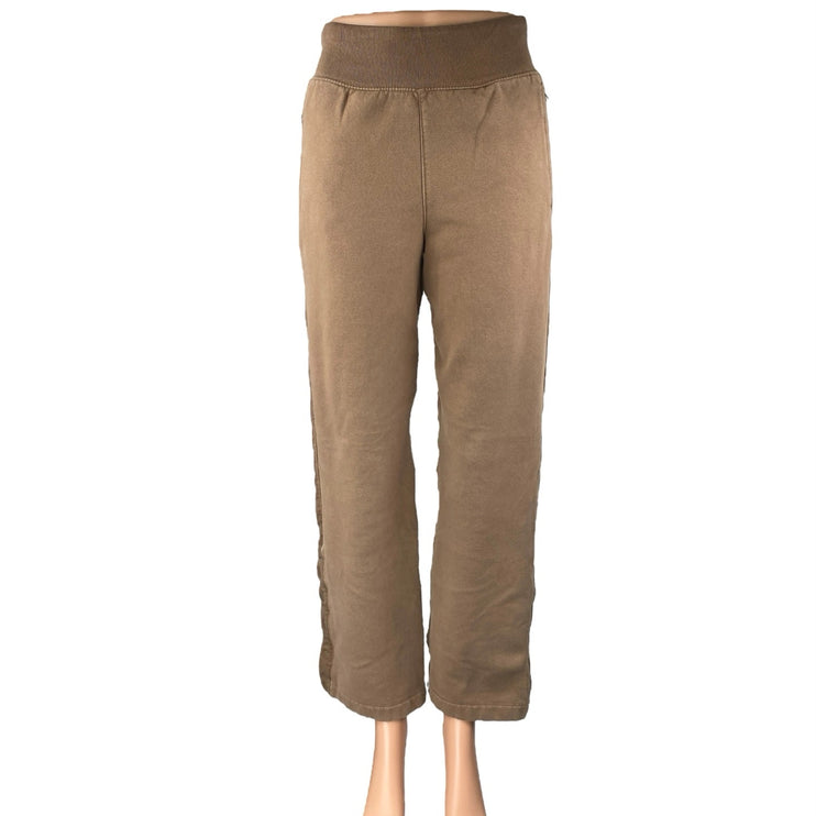 Athleta Womens Brown Tan Fleece High Rise Wide Leg Trousers Sweat Pants Size XXS