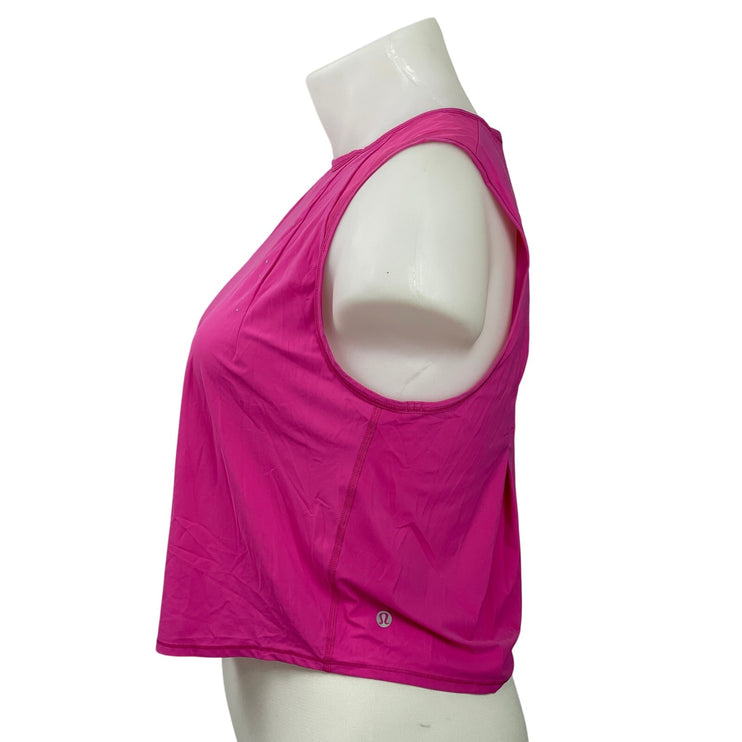 Lululemon Sculpt Women's Pink Sleeveless Mesh Athletic Cropped Tank Top Size 12