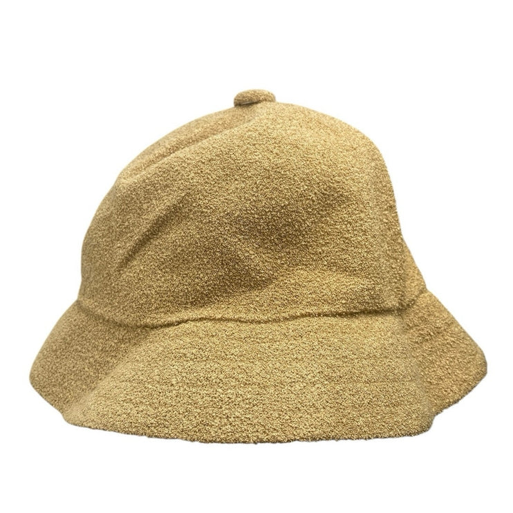 Kangol Bermuda Unisex Oat Beige Faux Suede Logo Round Casual Bucket Cap Hat Sz L