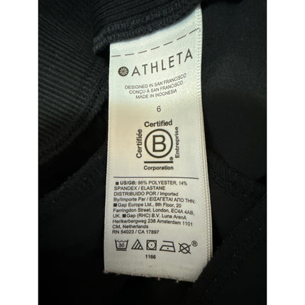Athleta Women's Black High Rise Straight Tapered Pockets Trousers Dress Pants 6