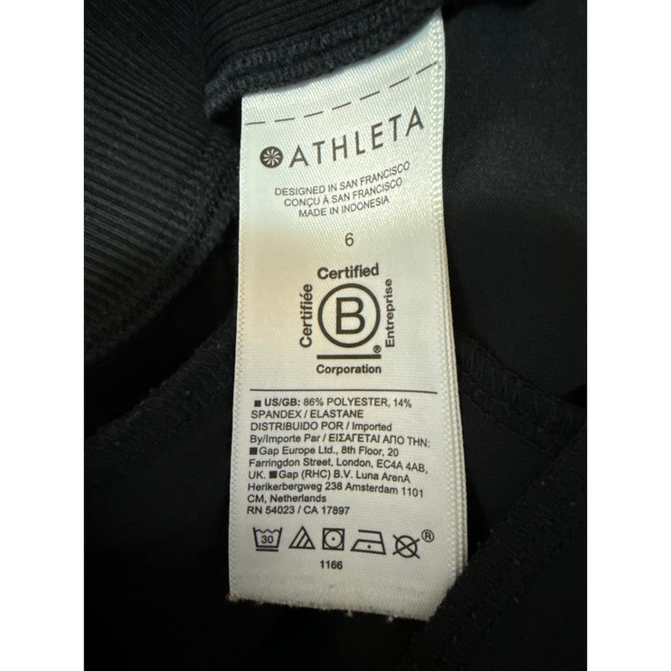 Athleta Women's Black High Rise Straight Tapered Pockets Trousers Dress Pants 6