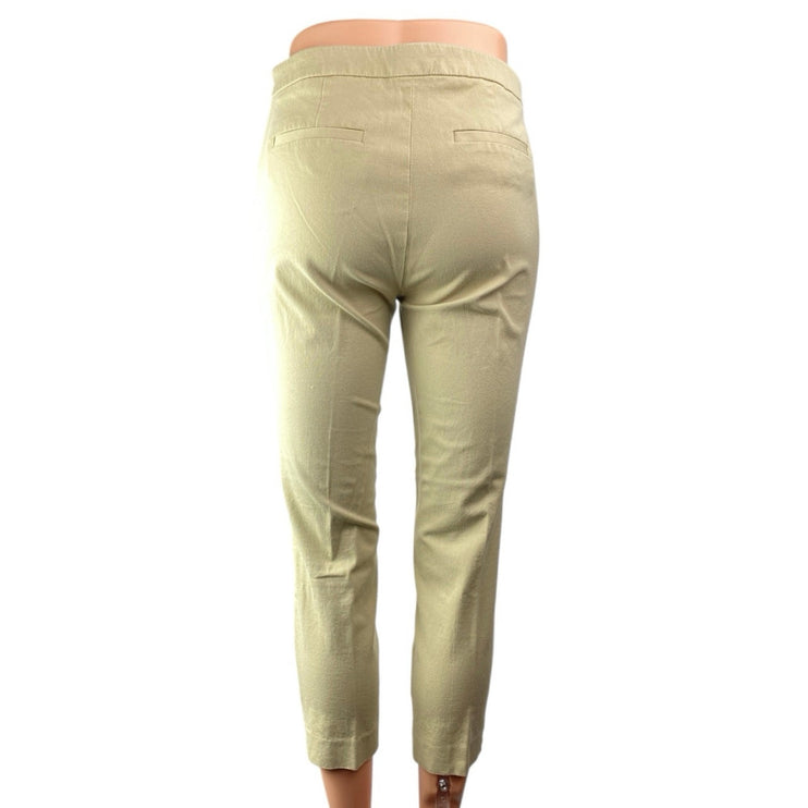 J.Crew Martie Beige Tan Bi-stretch Cotton Mid Rise Skinny Trousers Pants Size 2