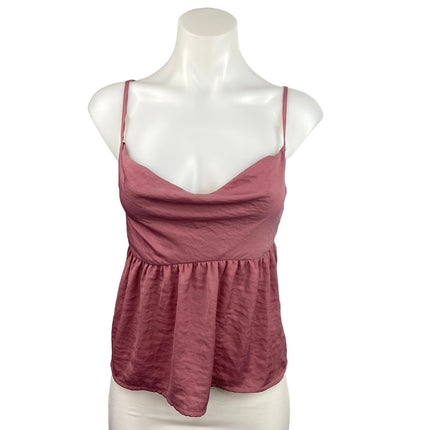 American Eagle Pink Cowl Neck Sleeveless Chic Babydoll Cami Tank Top Size S