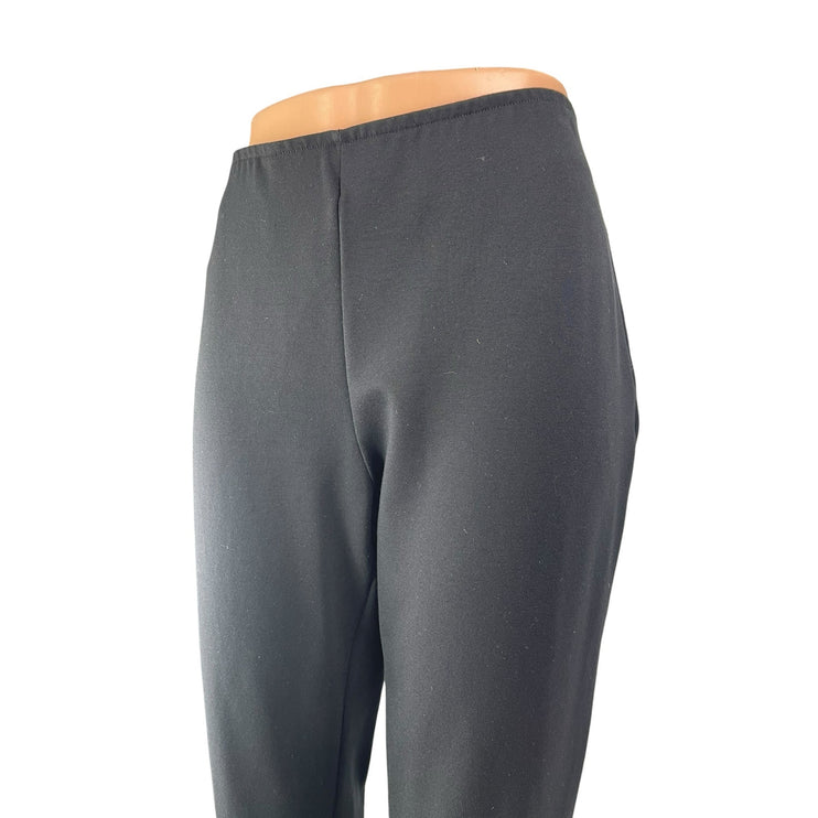 DKNY Women's Black Pleated High Waisted Straight Leg Trousers Dress Pants Size L