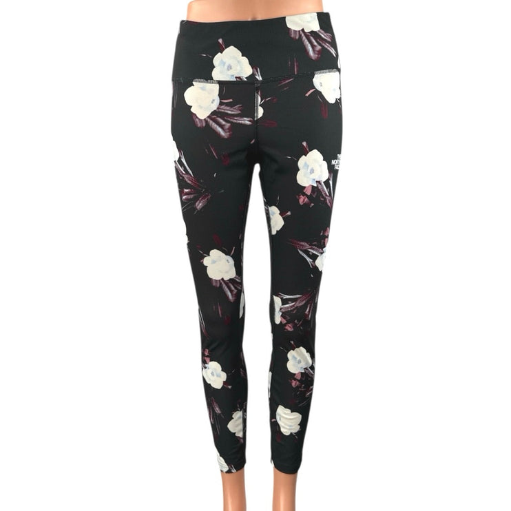 The North Face FD Pro 160 Tight Black Floral Mid Rise Yoga Leggings Pants Size S