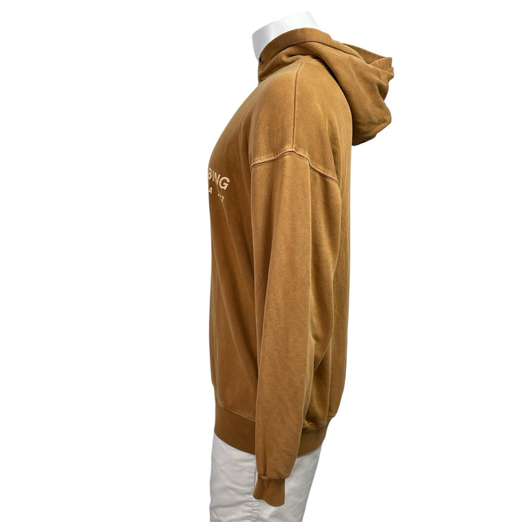 Anine Bing Men's Tan Logo Pullover Hoodie Hooded Sweater Sweatshirt Top Size XS